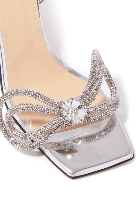 Double Bow Crystal-Embellished PVC Sandals